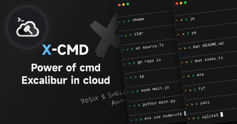 X-CMD - Lightweight POSIX script for managing tools (500+) and providing classic command extensions in an open-source environment.