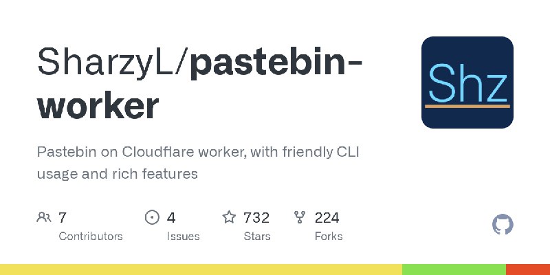 GitHub - SharzyL/pastebin-worker: Pastebin on Cloudflare worker, with friendly CLI usage and rich features