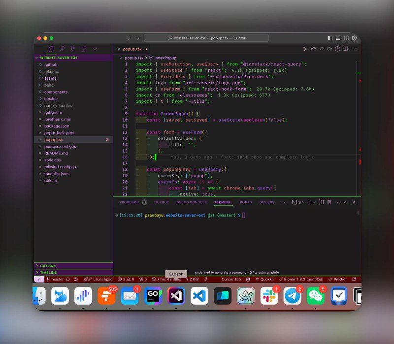 从 VS Code 换到了 Cursor，结对编程体验 ++ ，所有配置包括主题、插件、快捷键一键导入，再换个图标，已经分不出来了 🤡